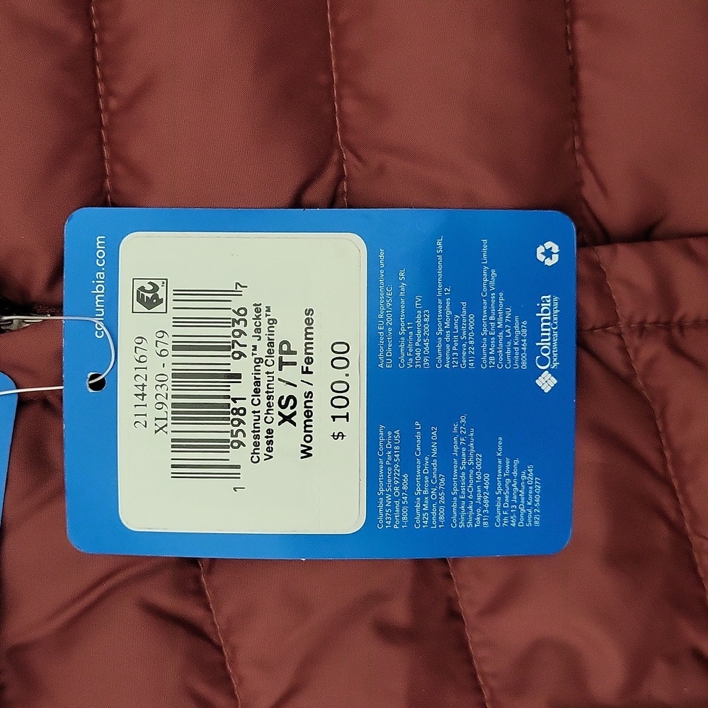 Columbia Womens XS Chestnut Clearing Jacket Regular Fit Omni-Shield Puffer NEW - Picture 8 of 13